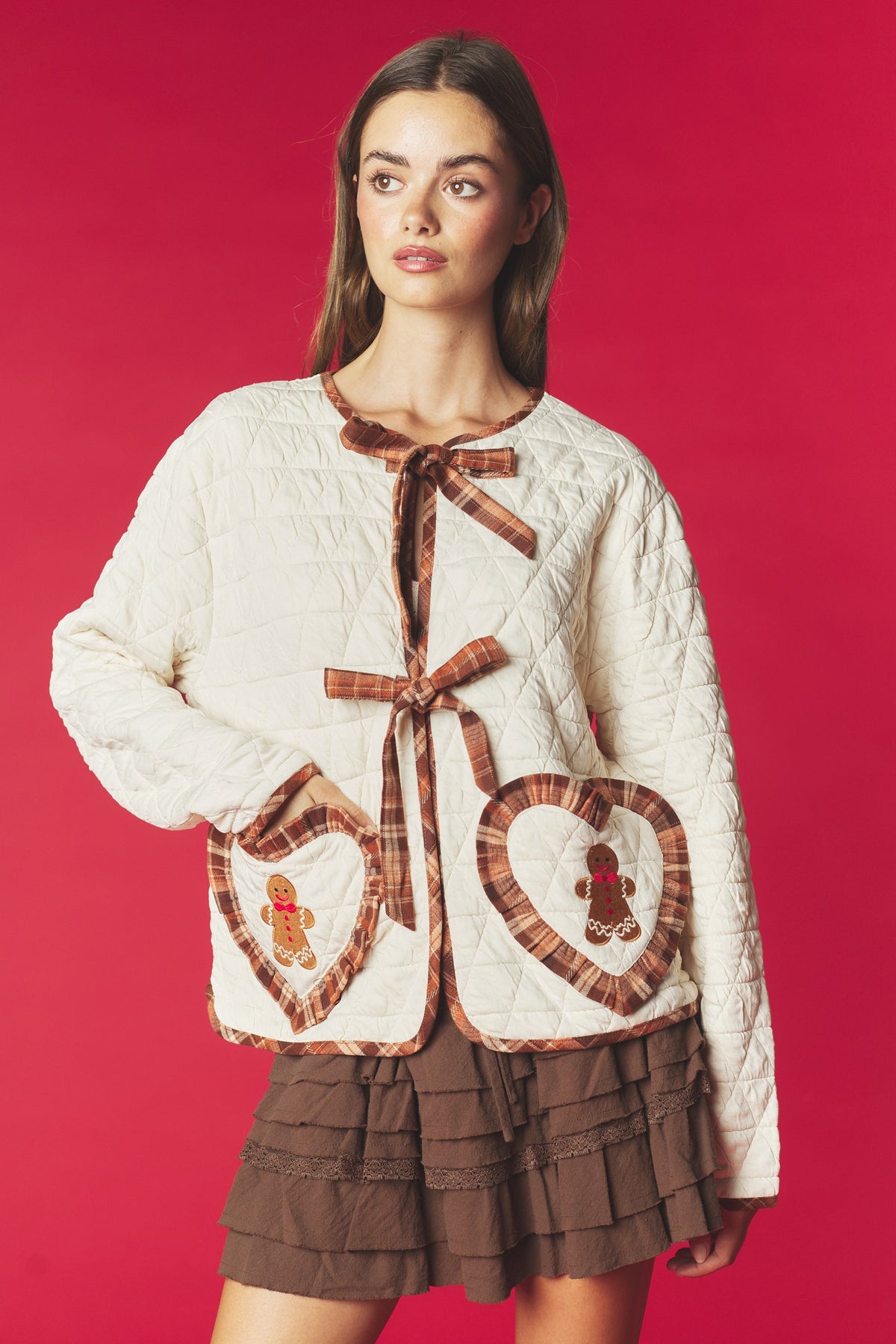 Gingerbread Love Quilted Jacket
