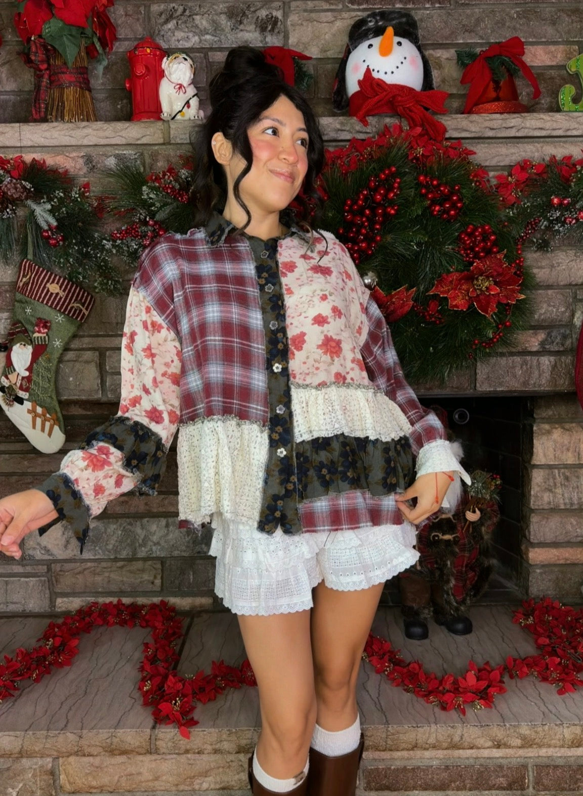 Sugar and Spice Patchwork Flannel