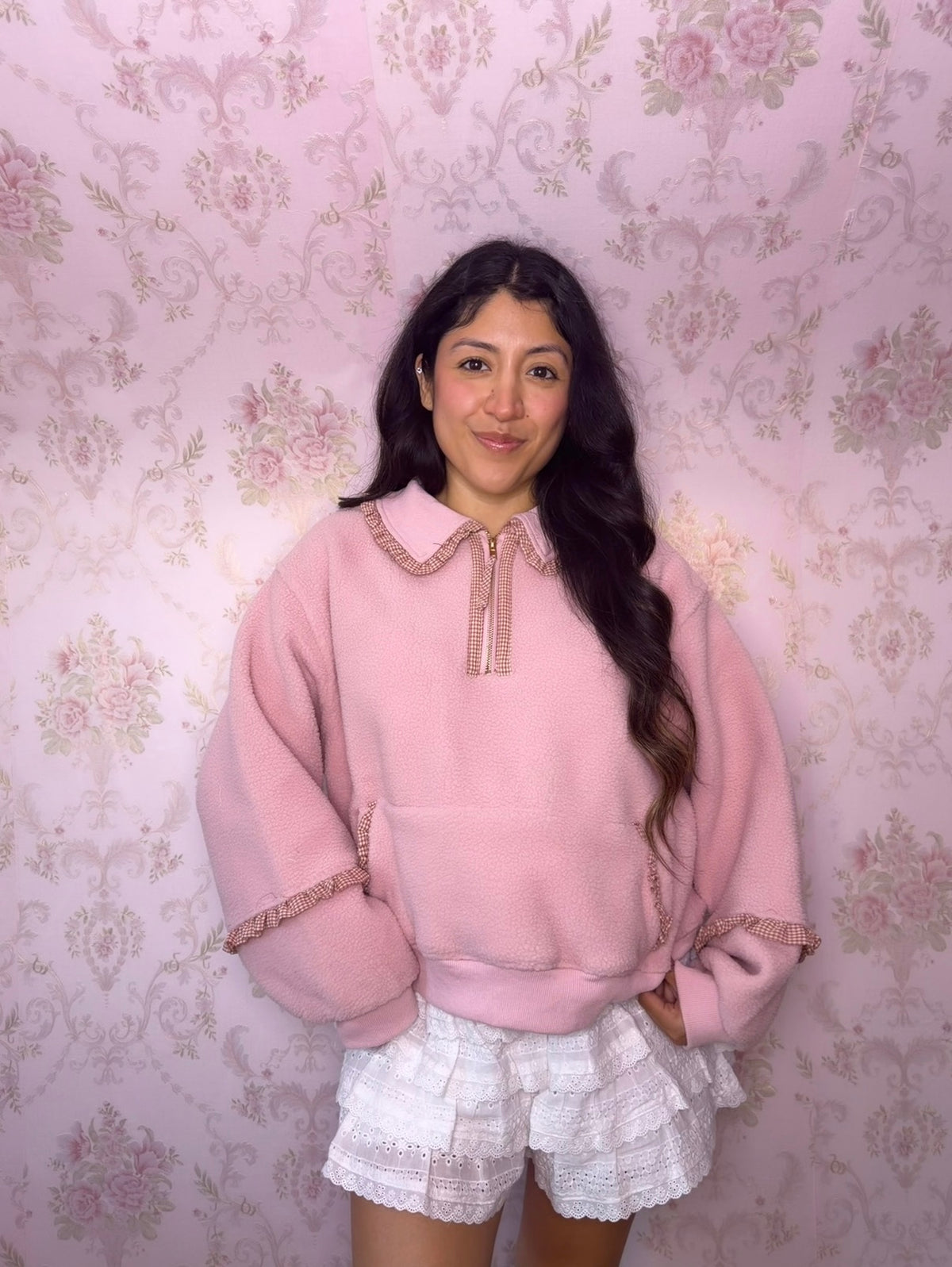 Pink Teddy Fleece Pullover 🩷🧸