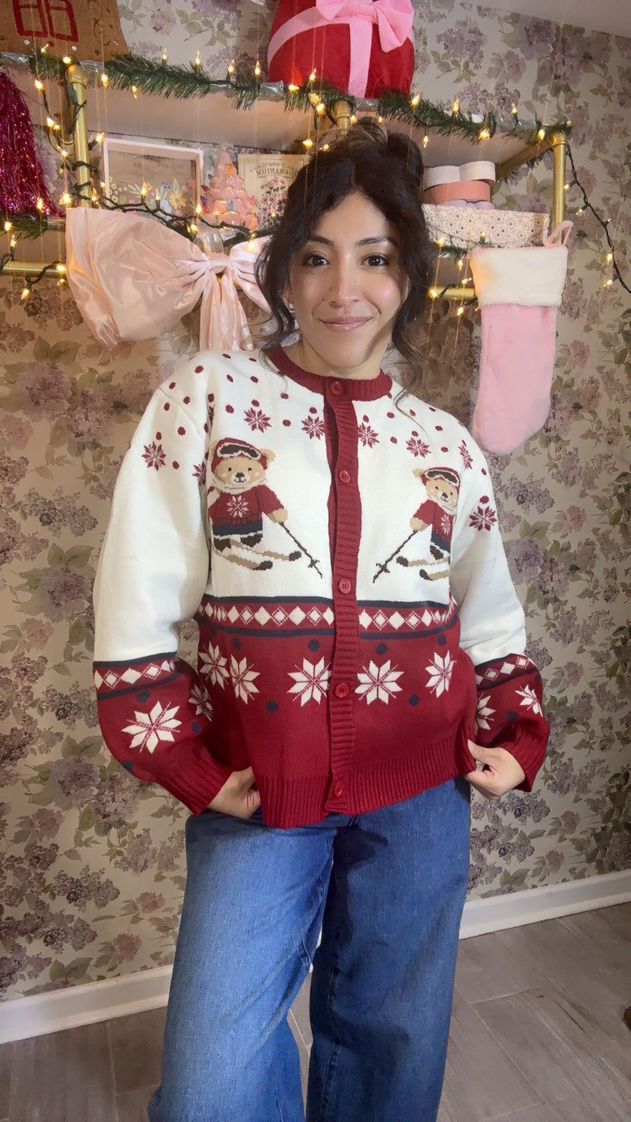 Christmas Teddy Ski Cardigan