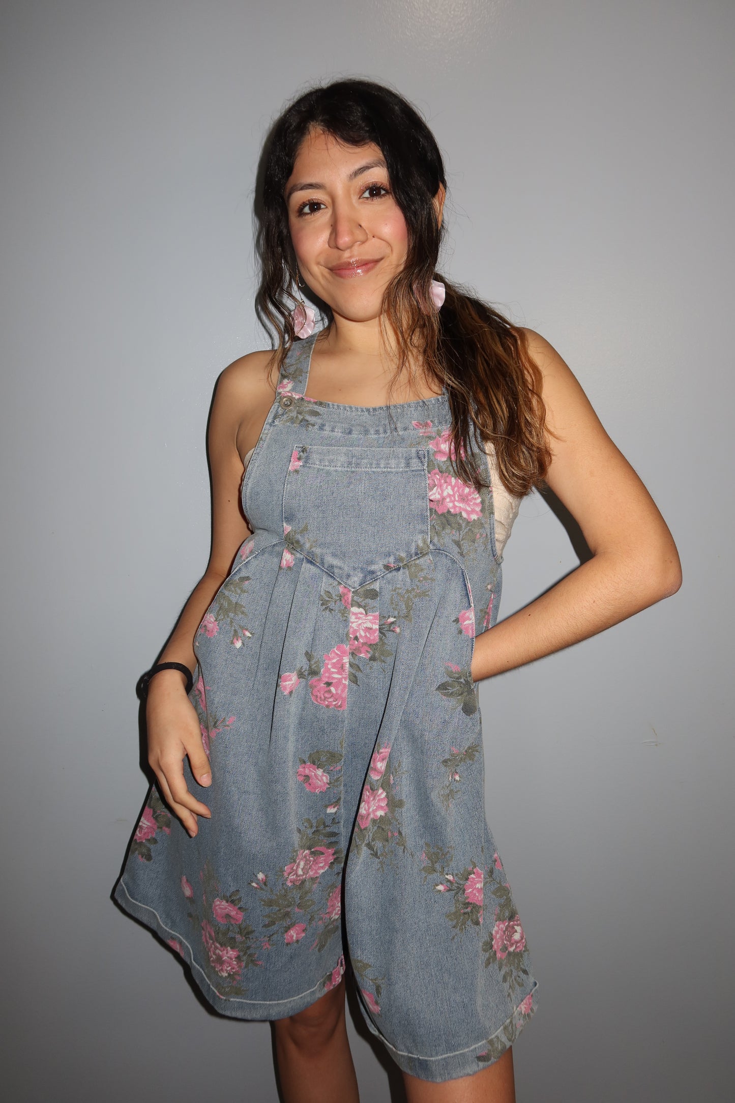 Blossom in Denim Overalls