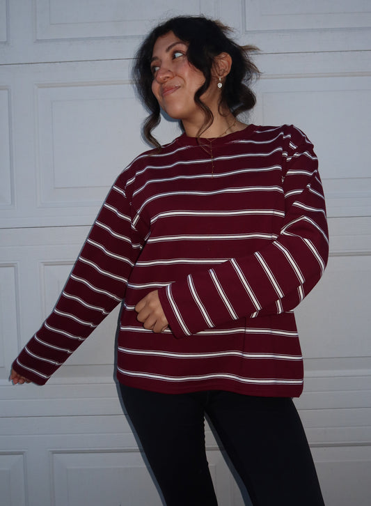 Cranberry Striped Long Sleeve