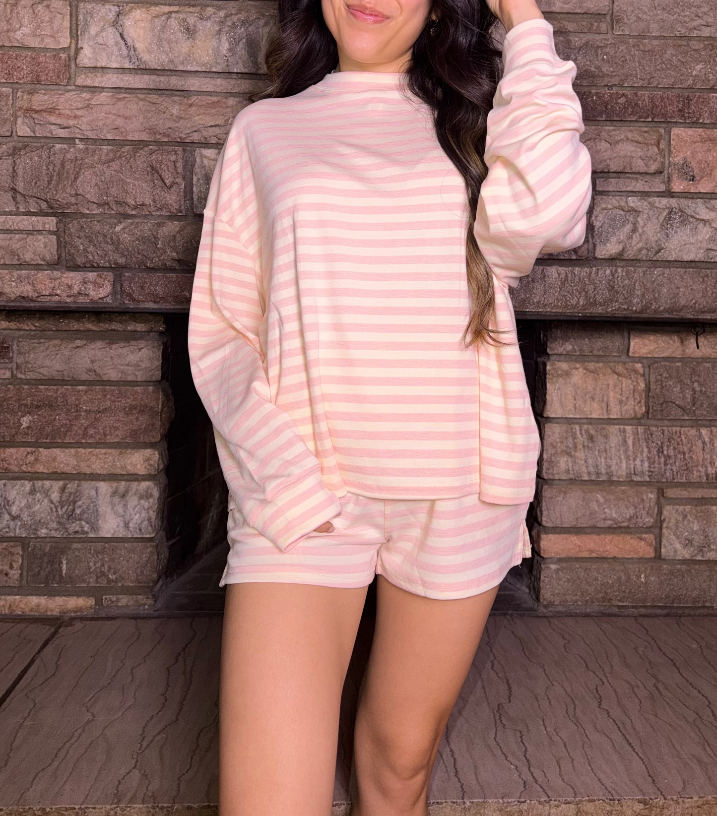 Strawberry Milk Striped Lounge Set