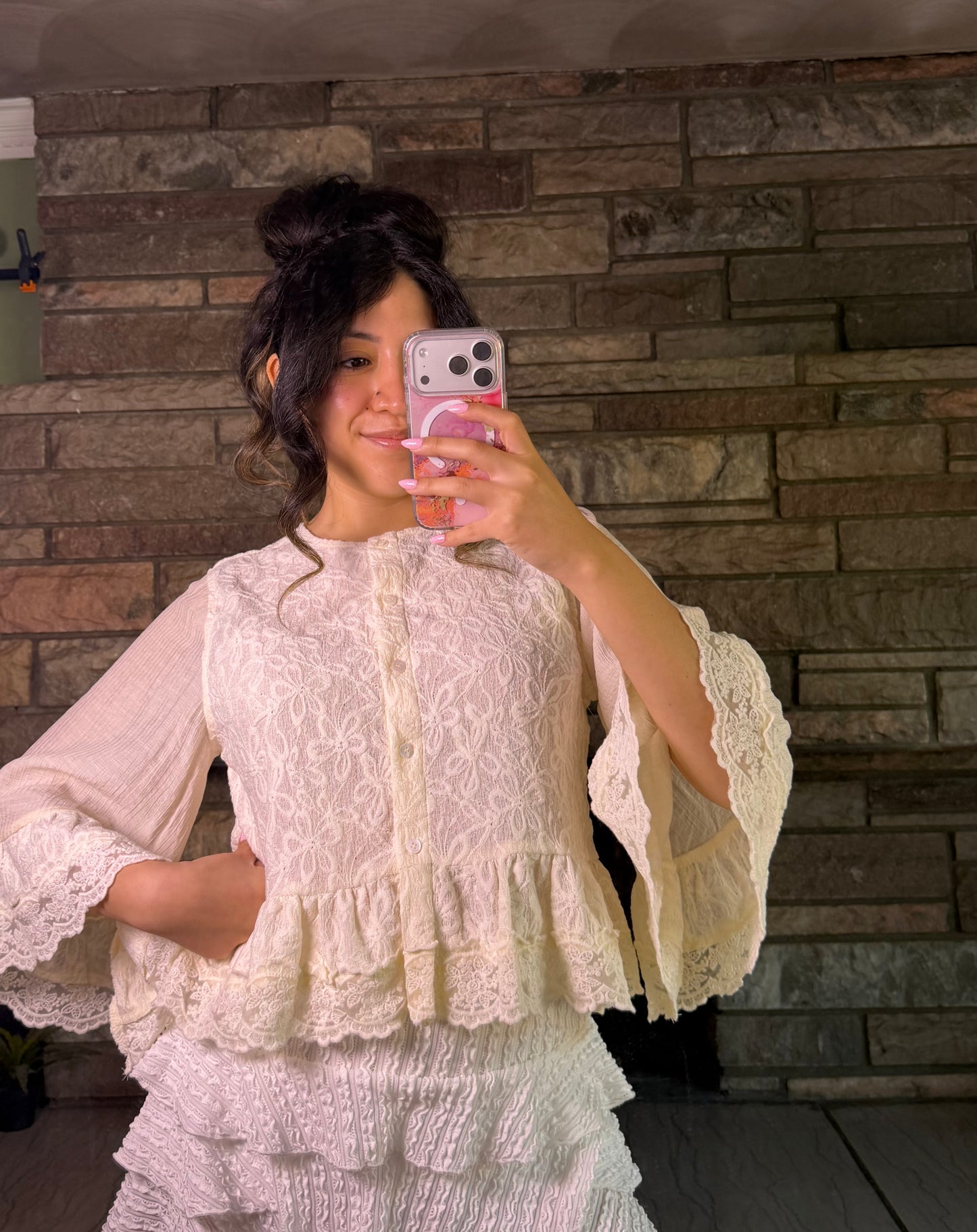 Soft Ivory Lace Blouse