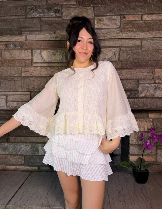 Soft Ivory Lace Blouse