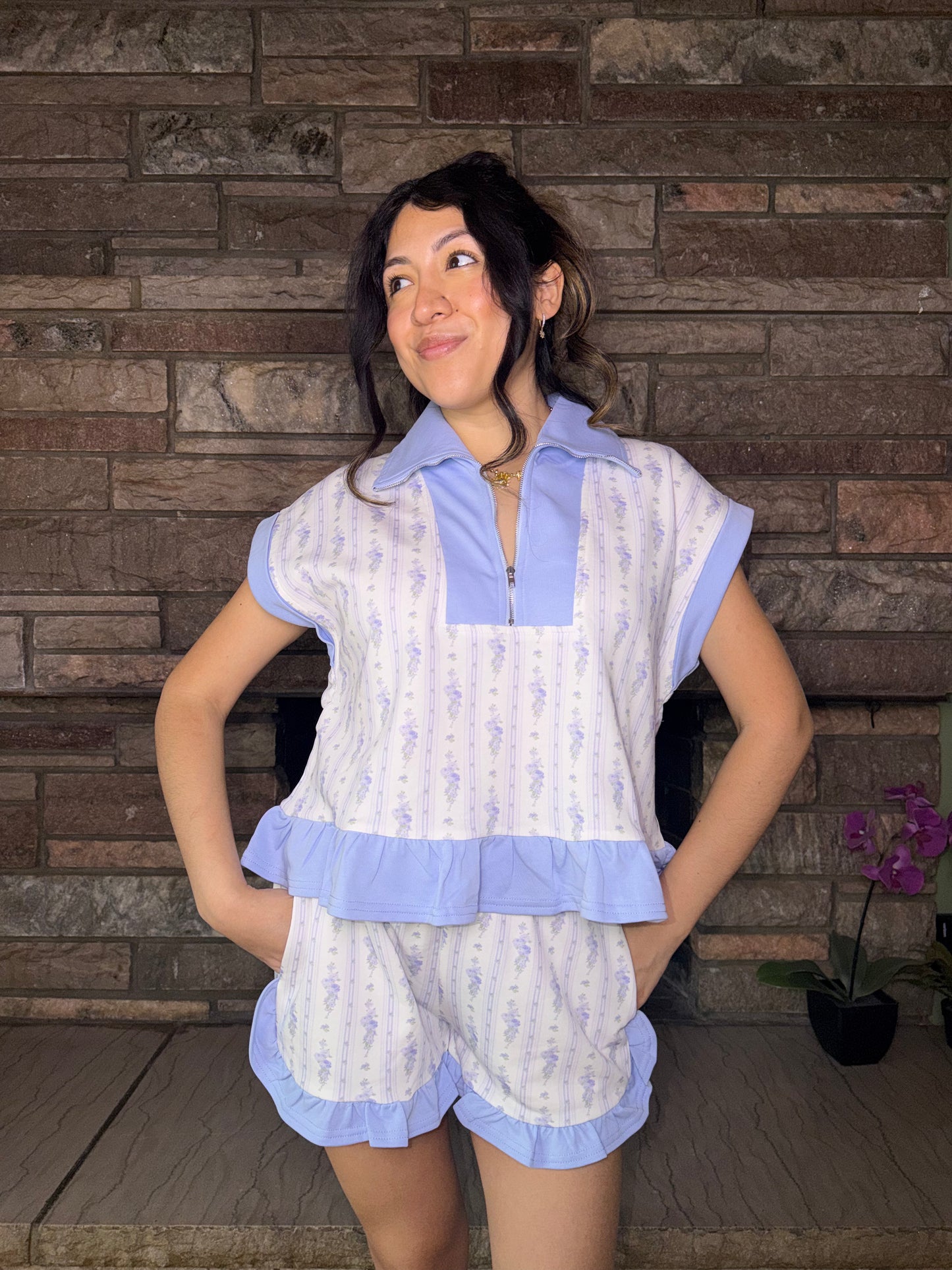 Blue Coquette Ruffle Set