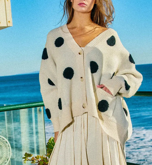 Chic in Polka Dots Cardigan
