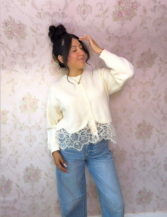 Ivory Autumm Lace Cardigan