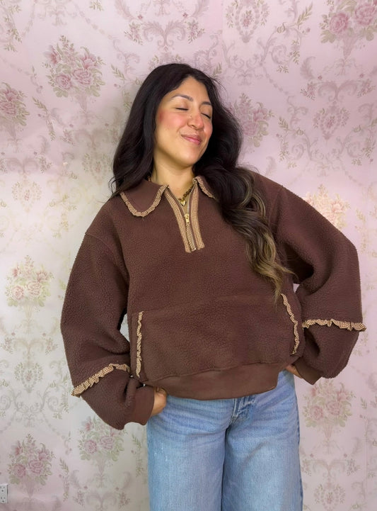Mocha Teddy Fleece Pullover RESTOCK