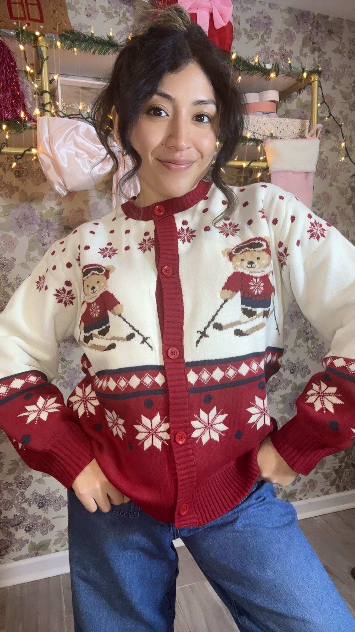 Christmas Teddy Ski Cardigan