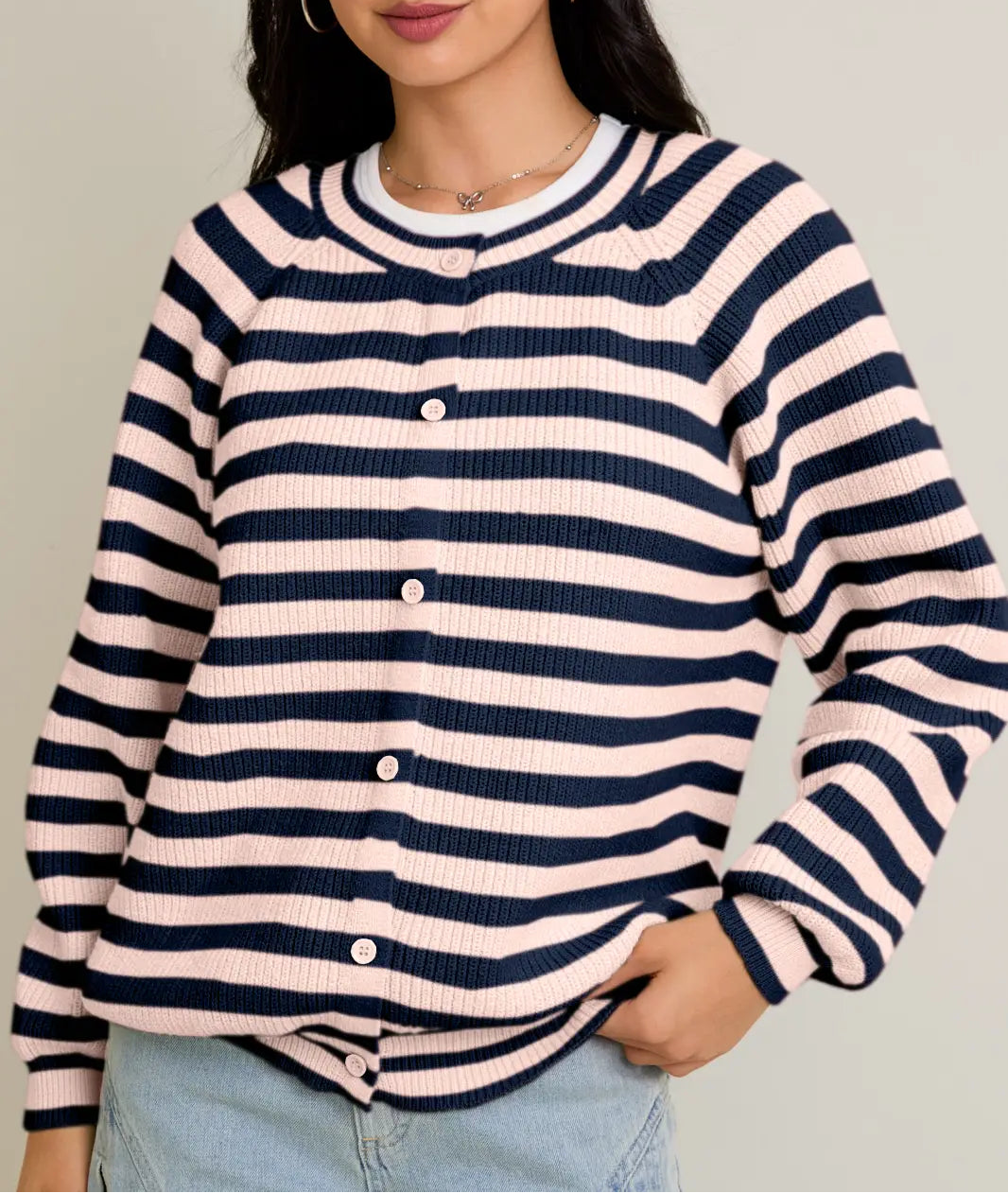 Candy Cane Blush Cardigan