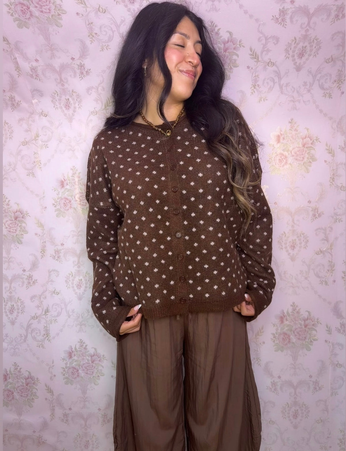 Sweetheart Cardigan (Brown)