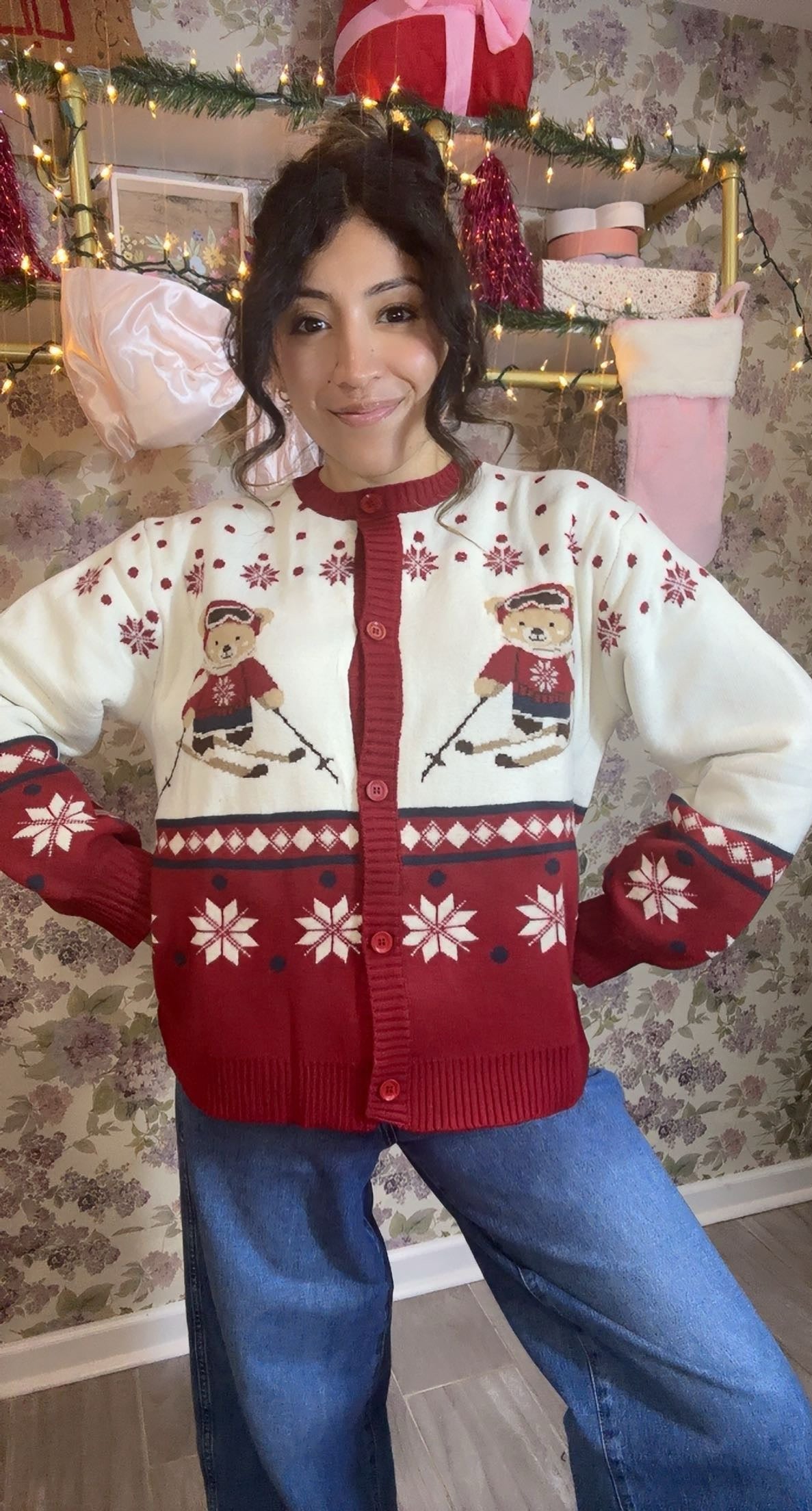 Christmas Teddy Ski Cardigan