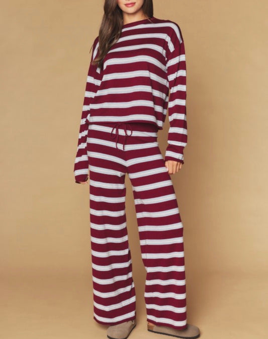 Cranberry Blue Stripe Lounge Set