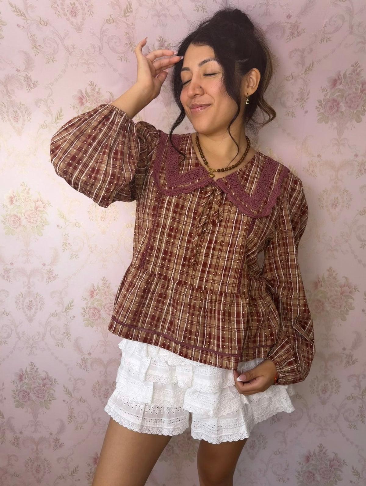 Apple Orchard Plaid Top