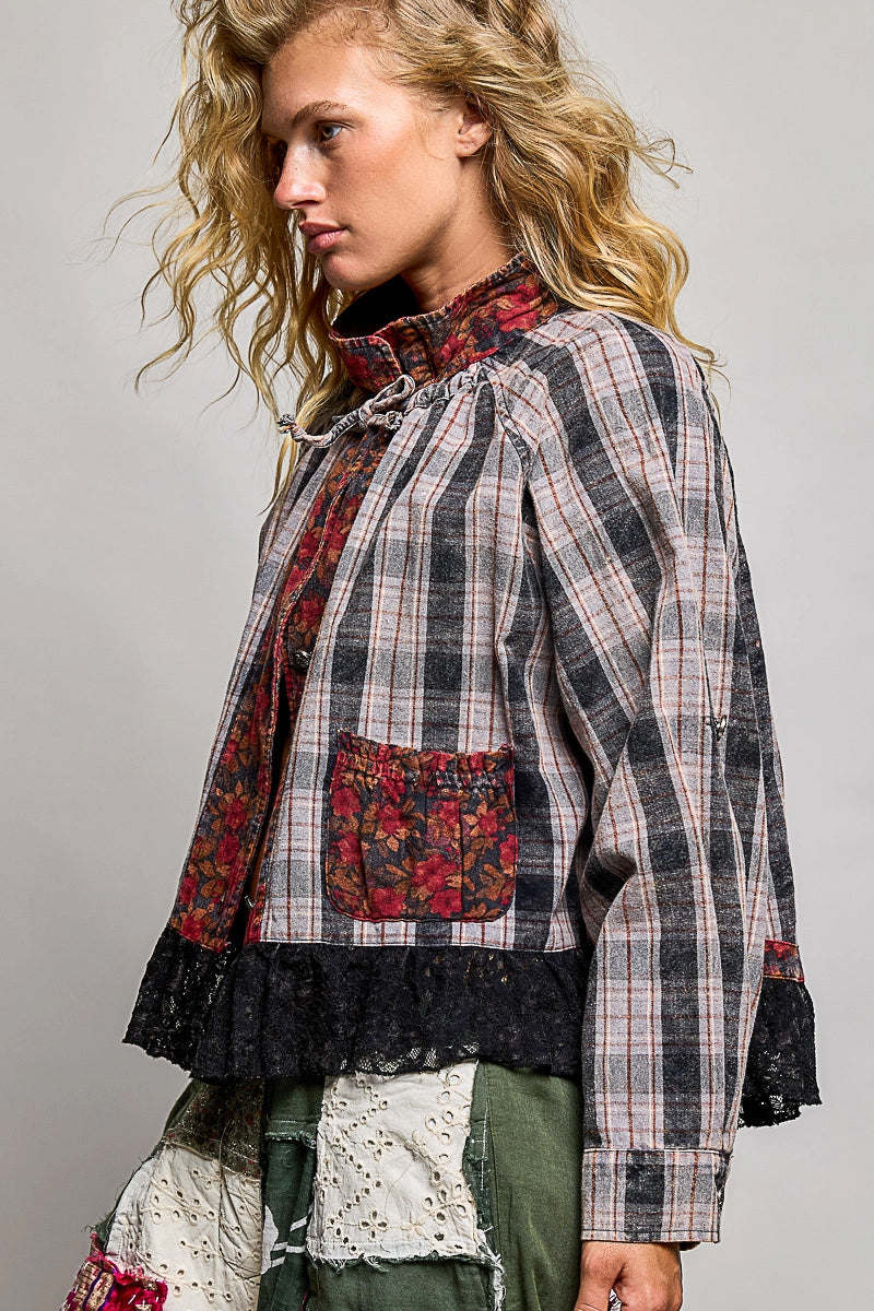 Havest Rose Patched Shacket