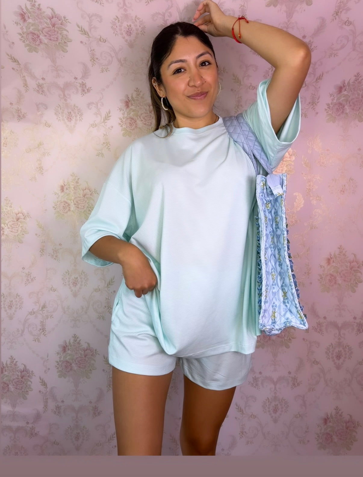 Minty Meadows Striped Lounge Set