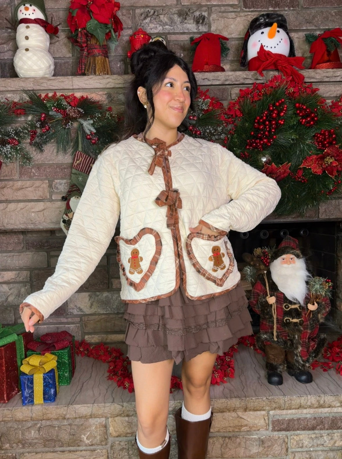 Gingerbread Love Quilted Jacket