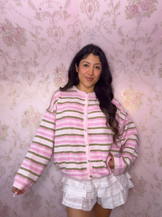 Strawberry Matcha Cardigan 🍓🍵