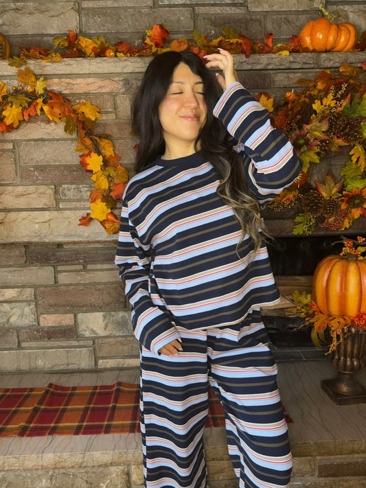 Blueberry Cider Stripe Set💙