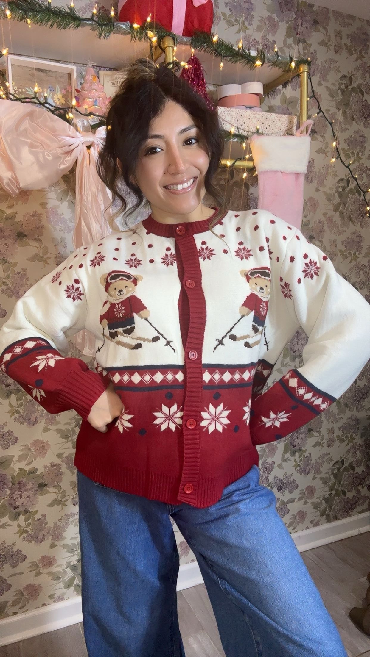 Christmas Teddy Ski Cardigan