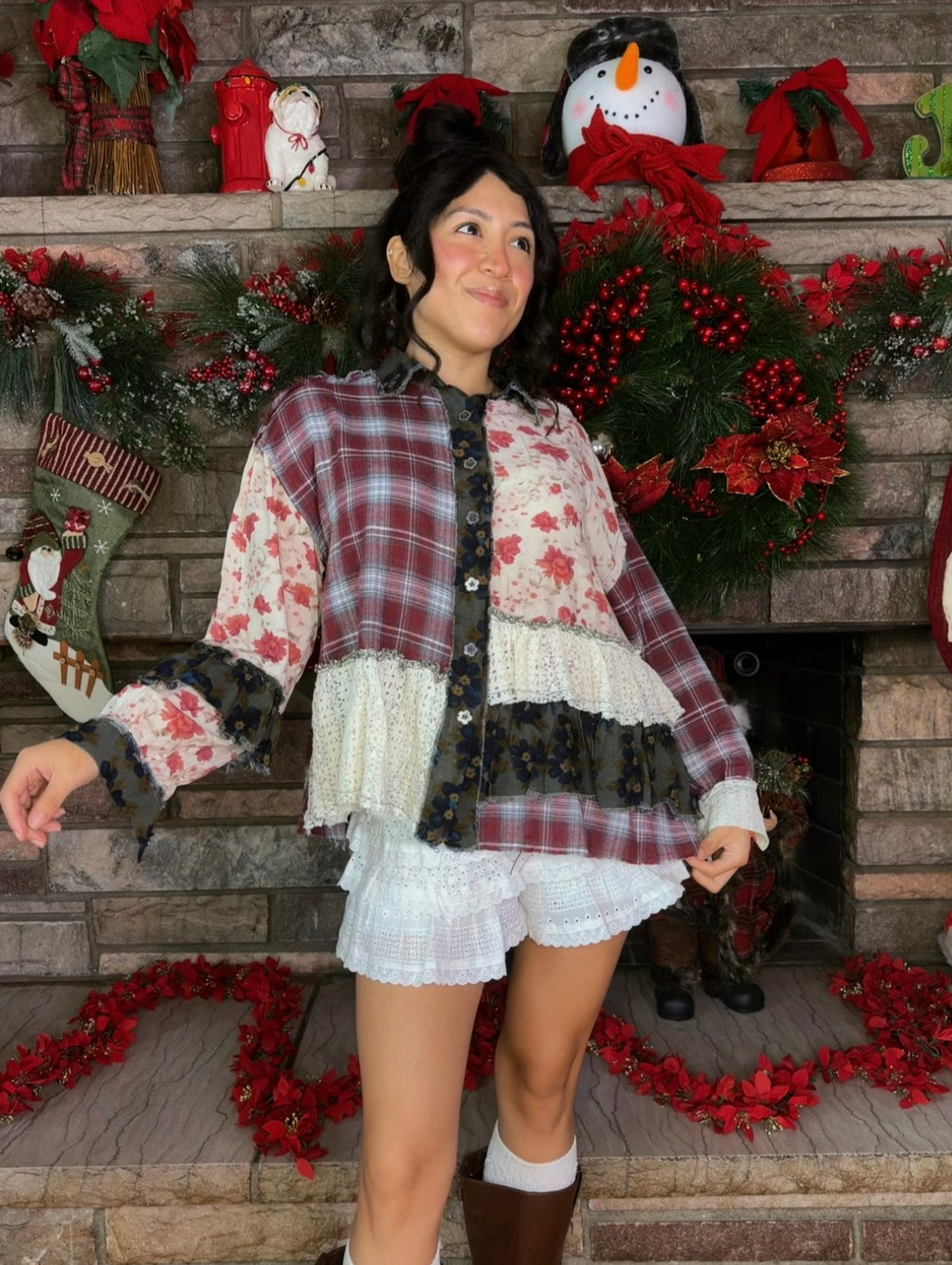 Sugar and Spice Patchwork Flannel