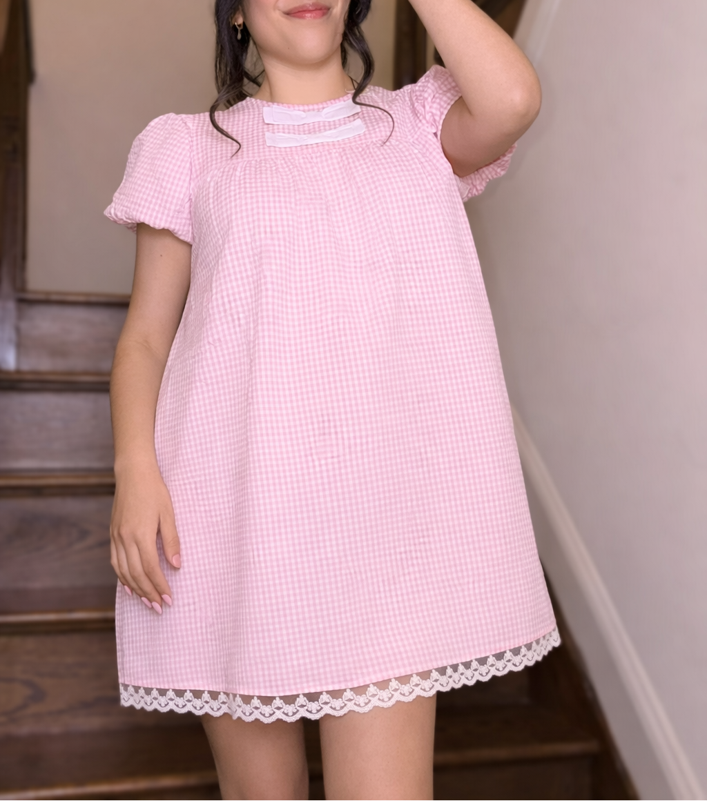 Blush GIngham Picnic Dress