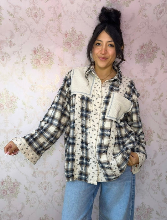 Blueberry Latte Flannel 🫐🤎