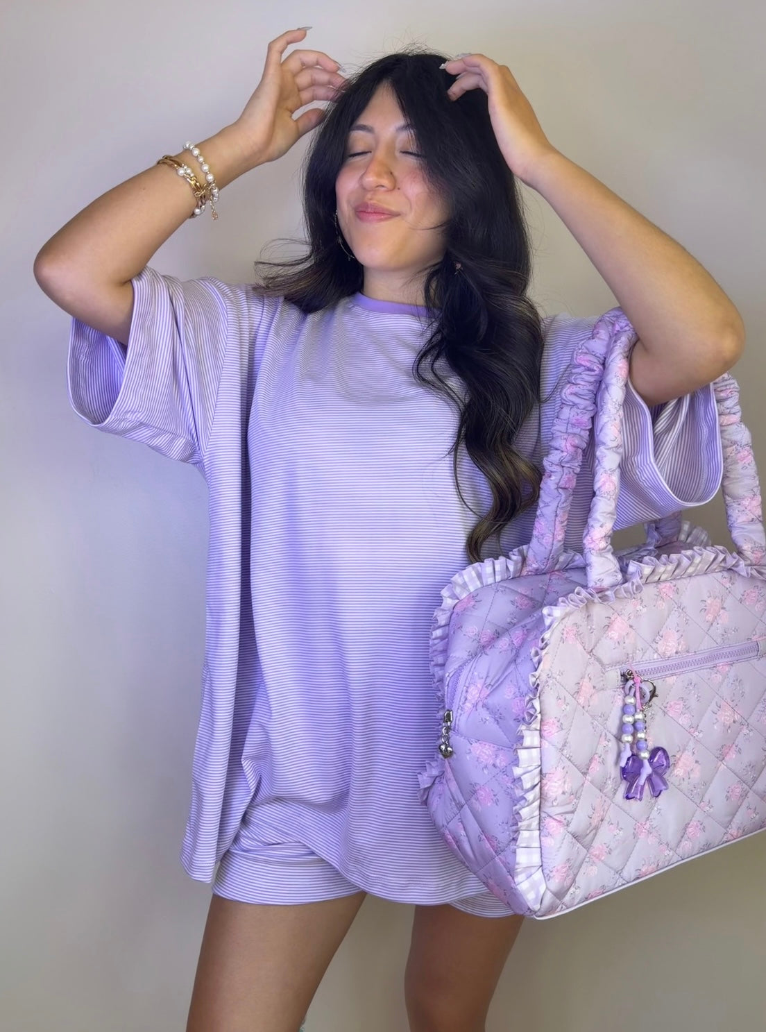 Lavender Haze Striped Lounge Set