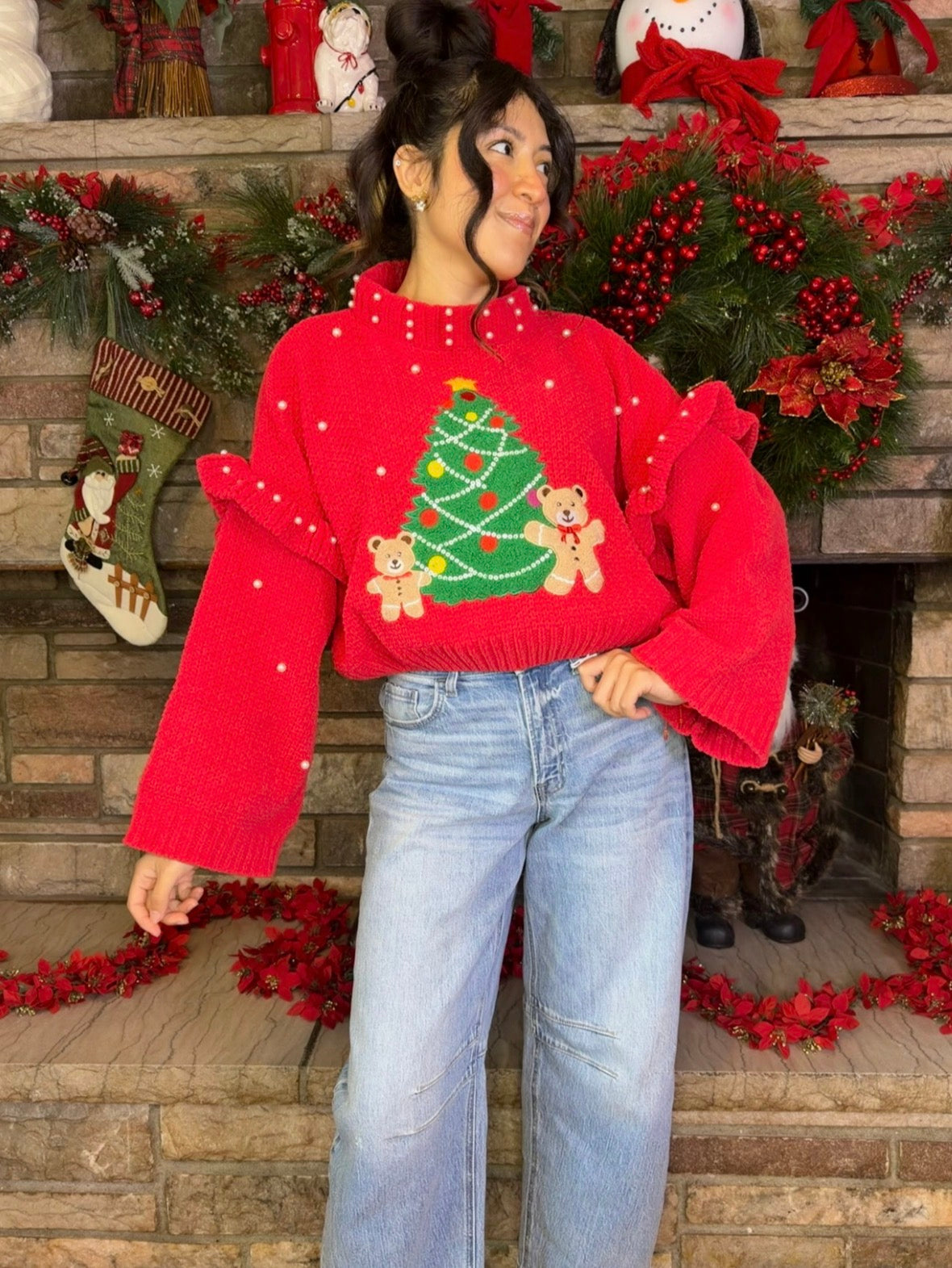 Teddy’s Red Velvet Sweater