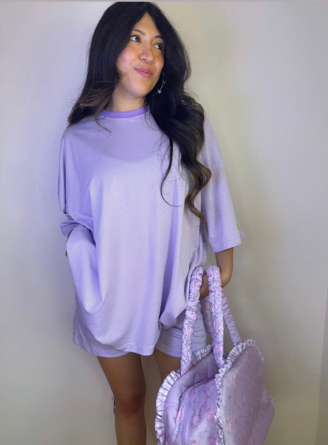 Lavender Haze Striped Lounge Set