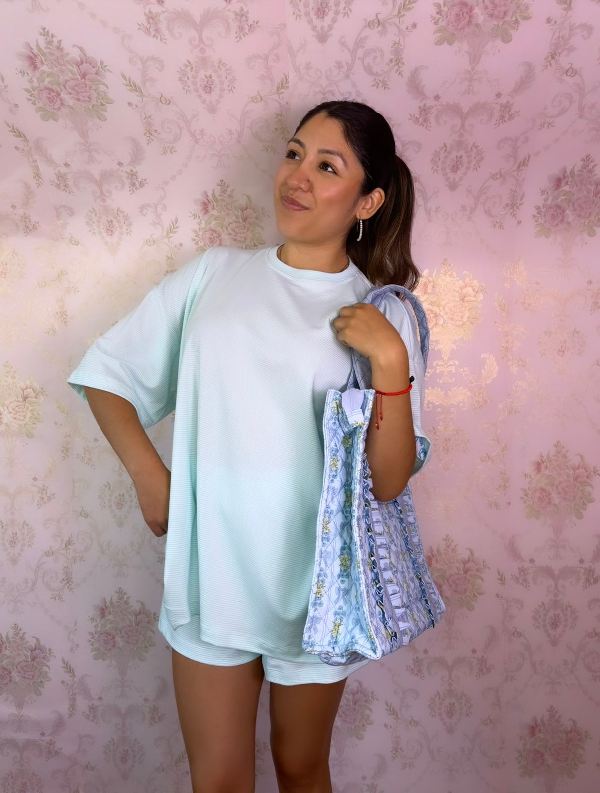 Minty Meadows Striped Lounge Set