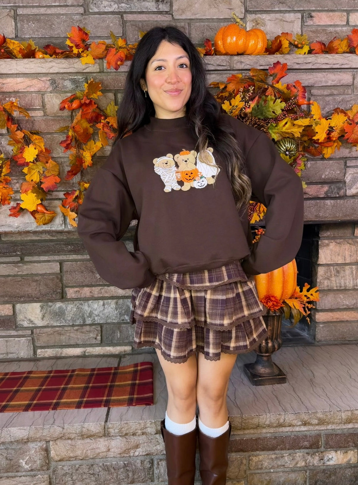 Trick-or-Teddy Harvest Crewneck 🧸🎃👻🤎
