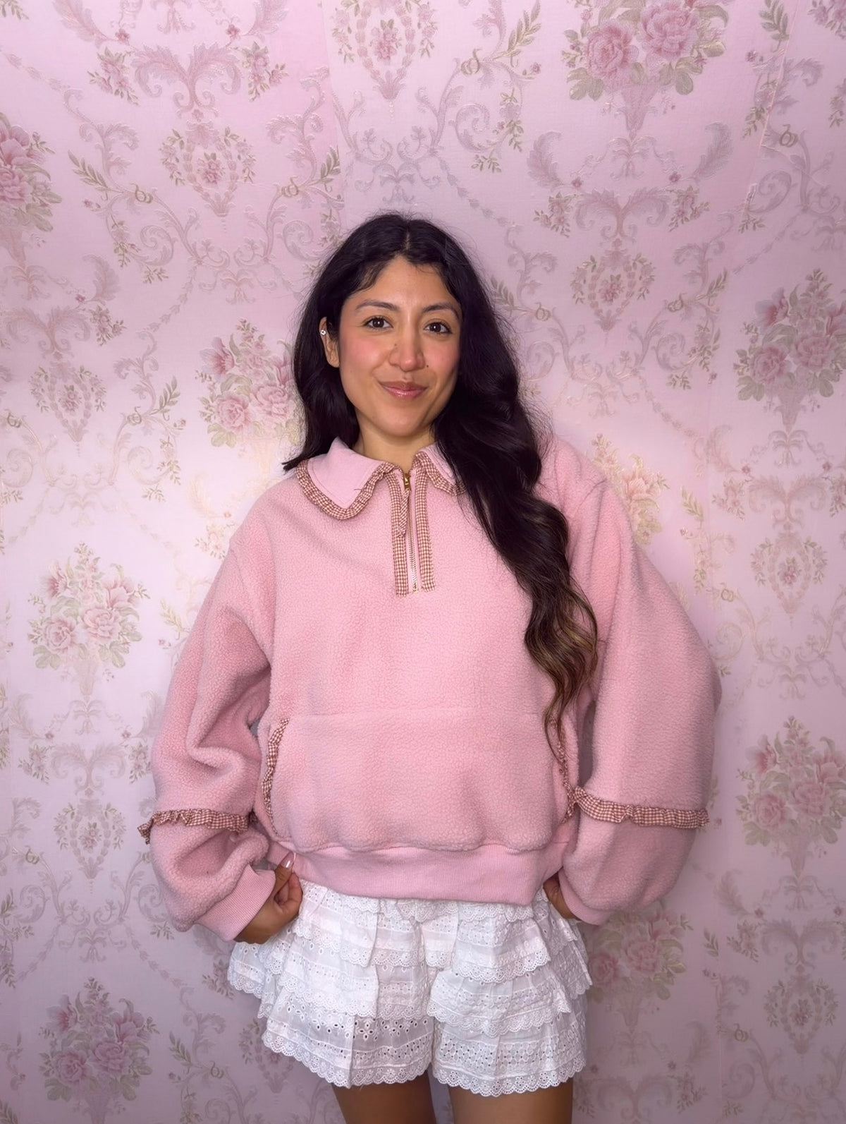 Pink Teddy Fleece Pullover 🩷🧸