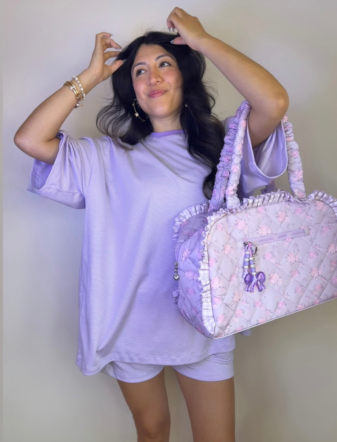 Lavender Haze Striped Lounge Set