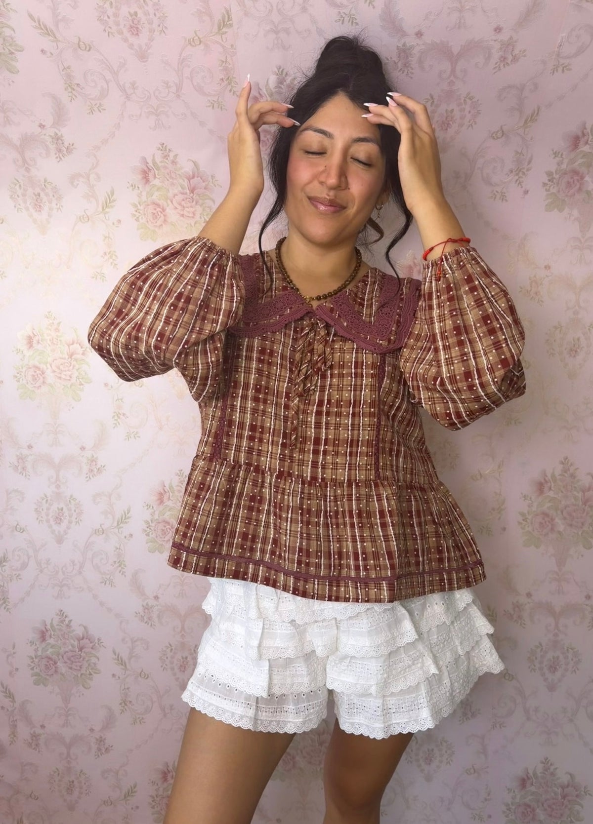 Apple Orchard Plaid Top