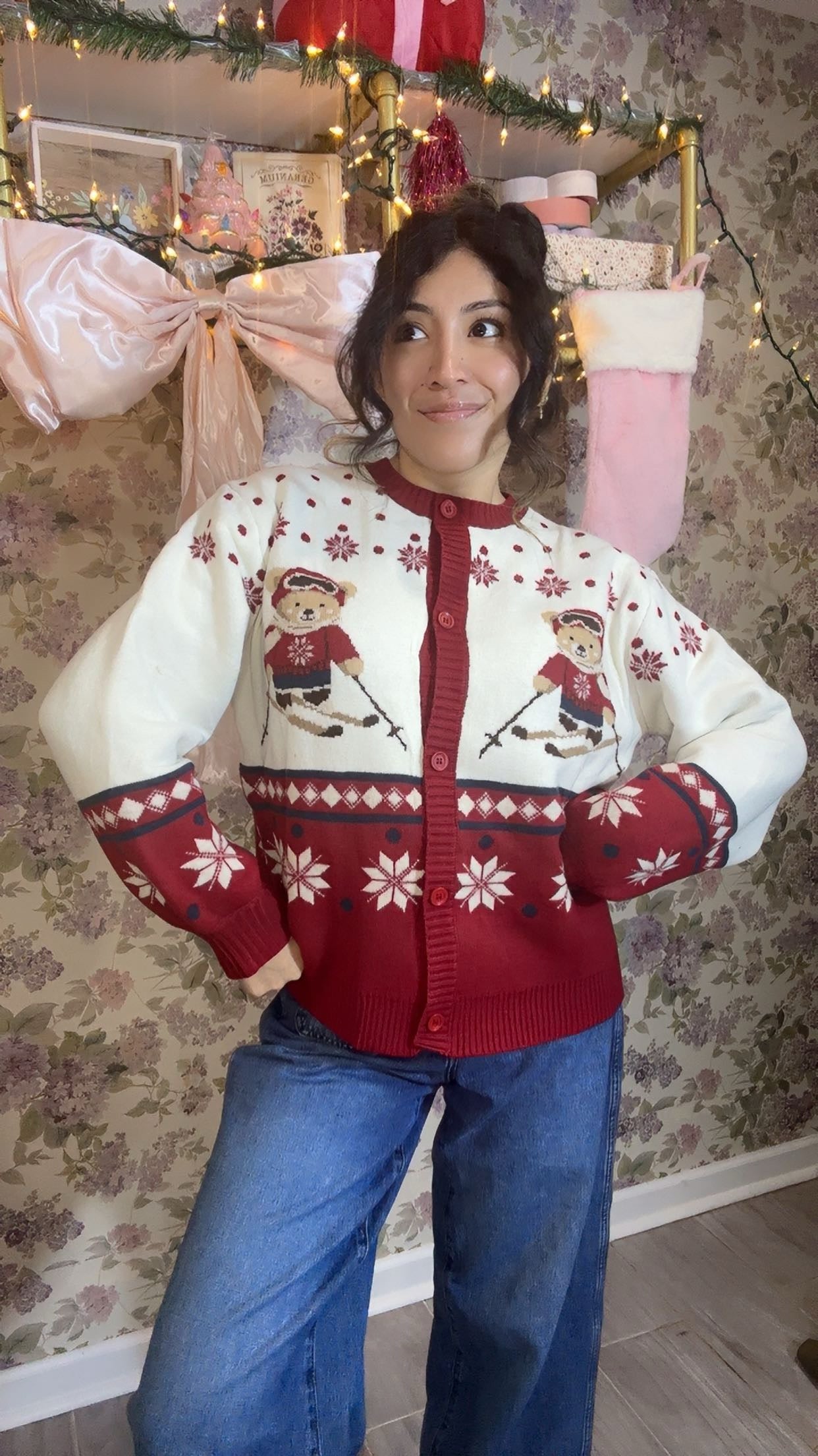 Christmas Teddy Ski Cardigan
