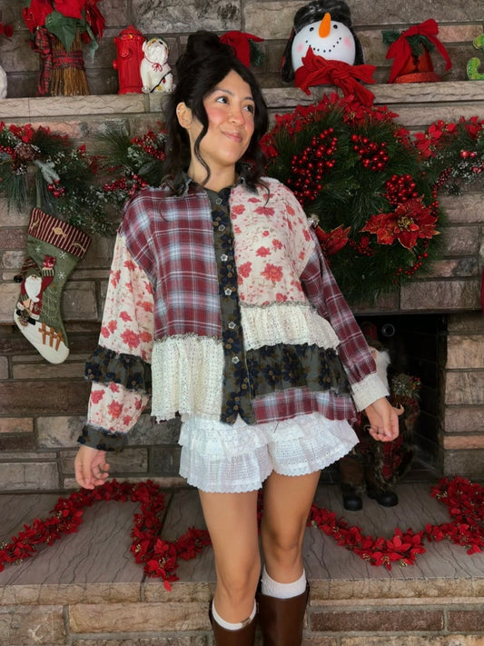 Sugar and Spice Patchwork Flannel