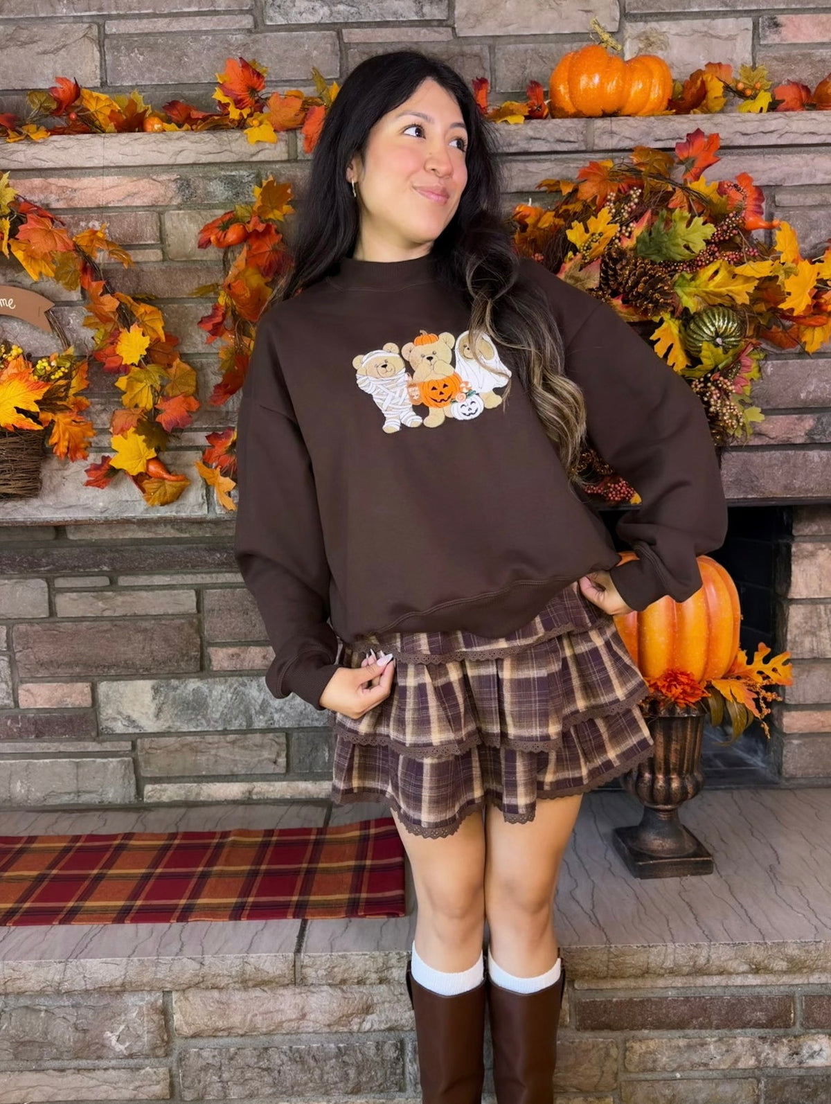 Trick-or-Teddy Harvest Crewneck 🧸🎃👻🤎