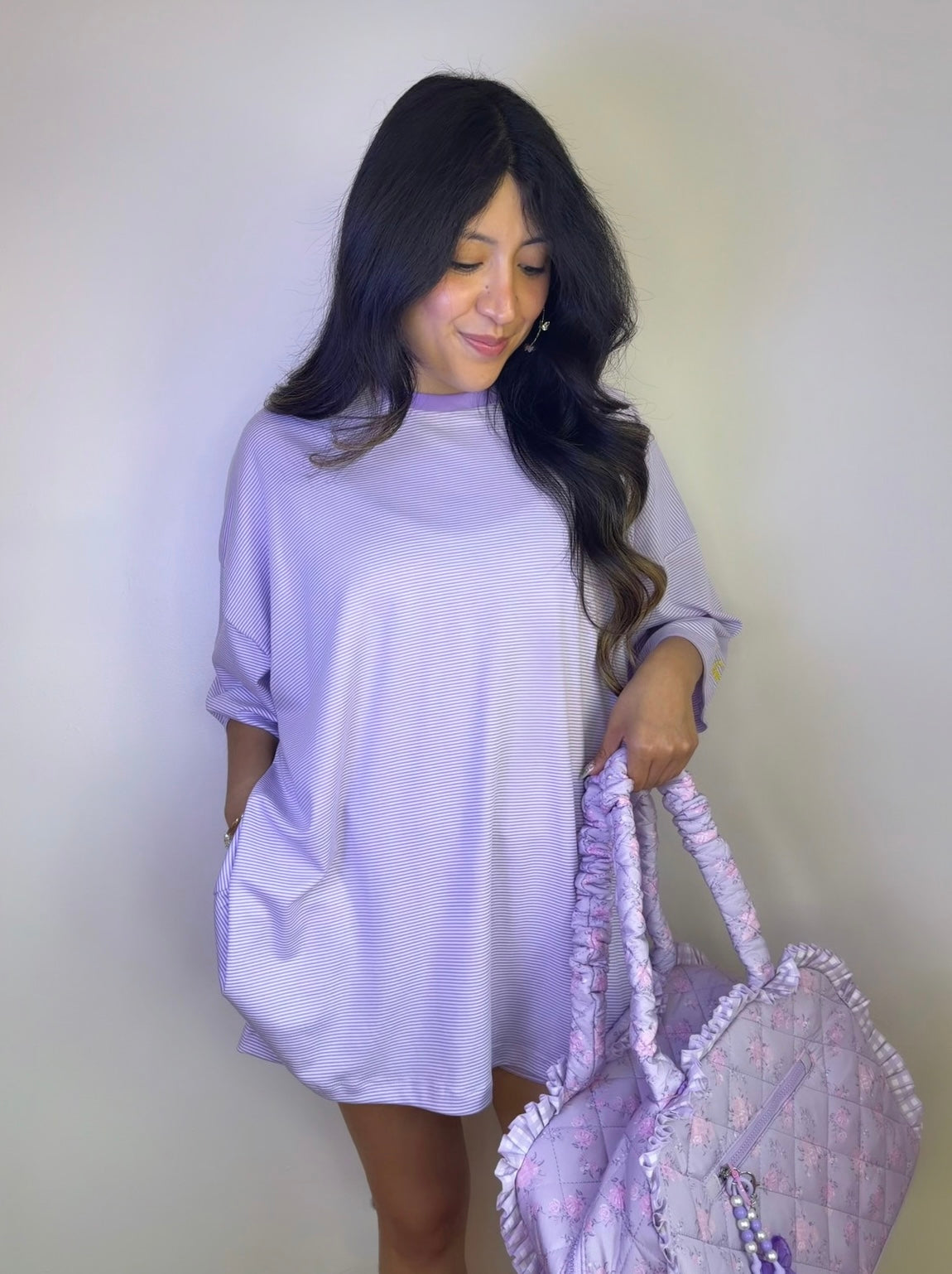 Lavender Haze Striped Lounge Set