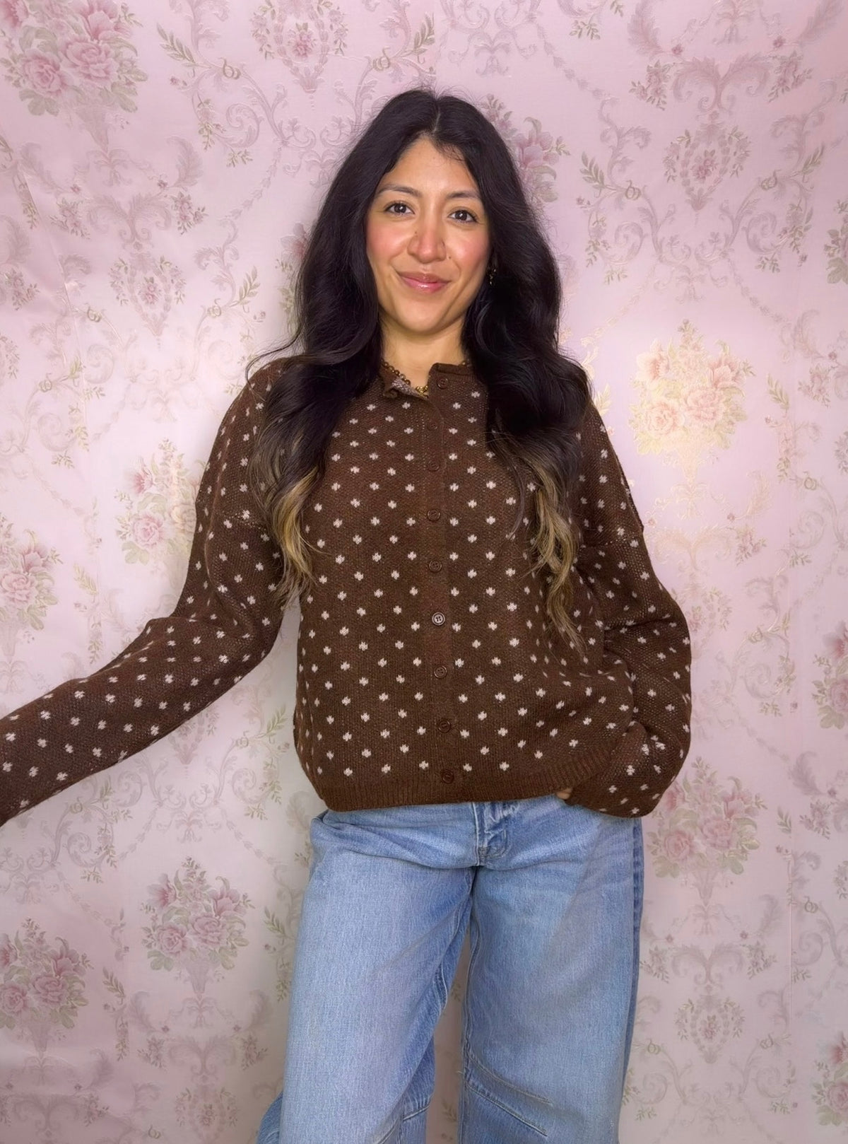 Sweetheart Cardigan (Brown)
