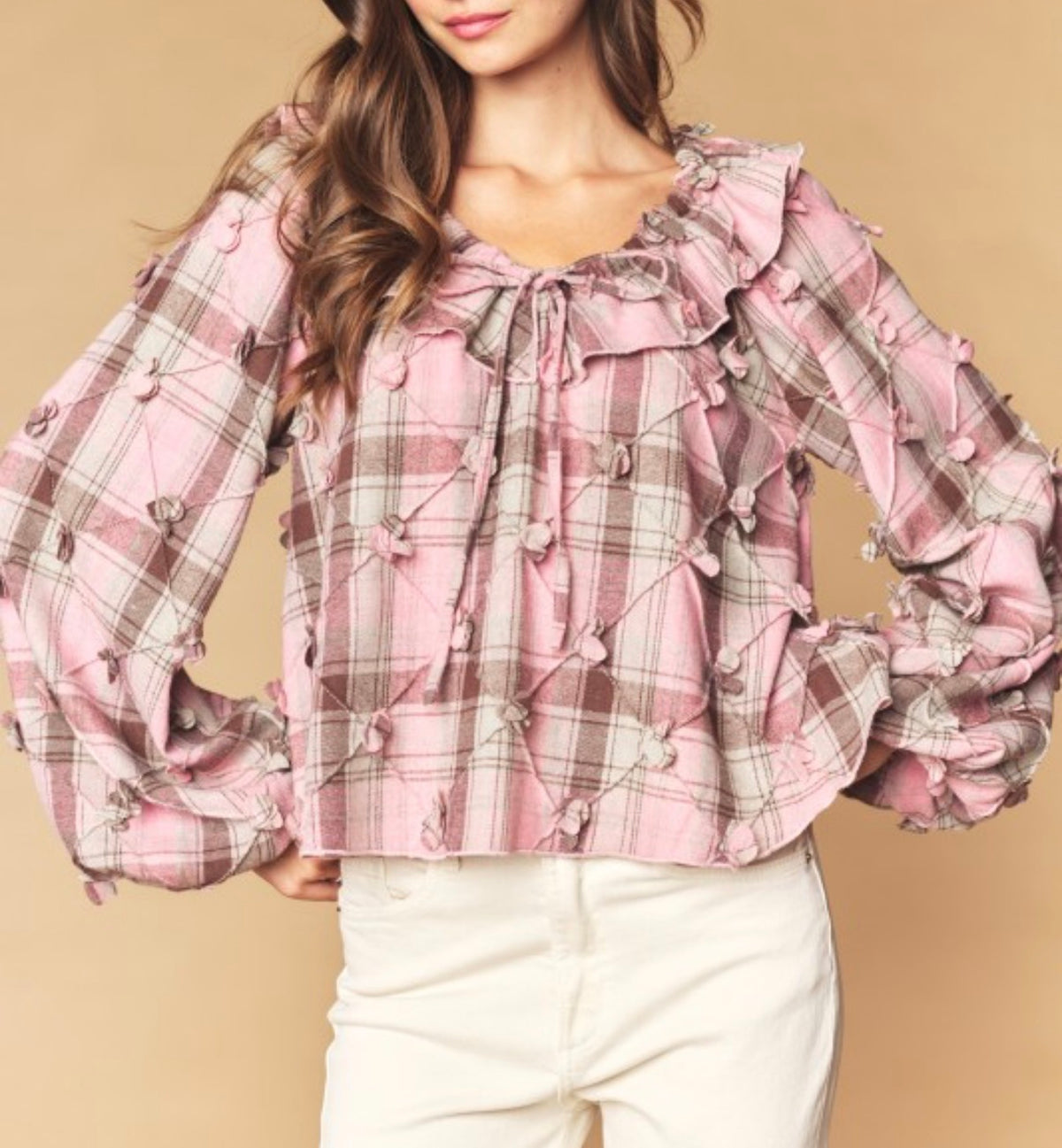 Strawberry Mocha Floral Top