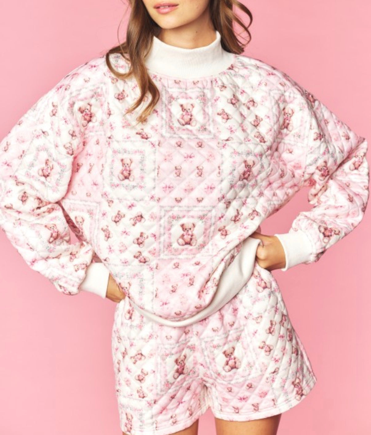Teddy Quilted Set (Pink 🩷)