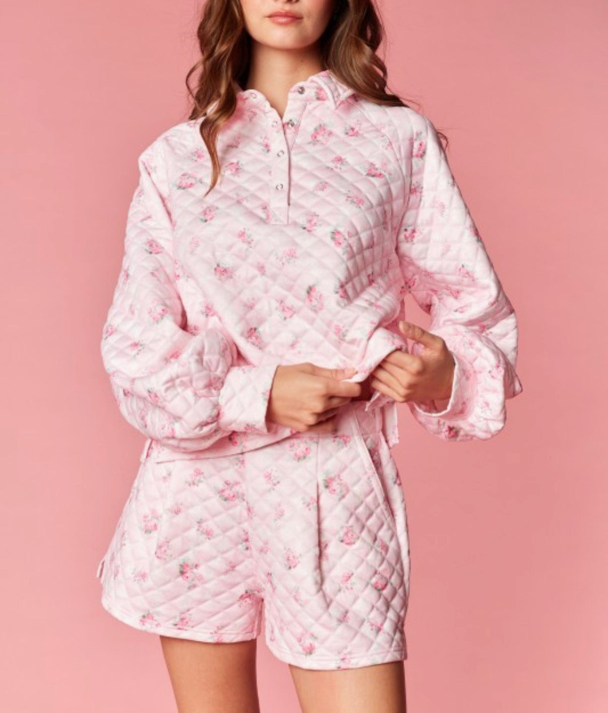 Pretty in Roses Quilted Set