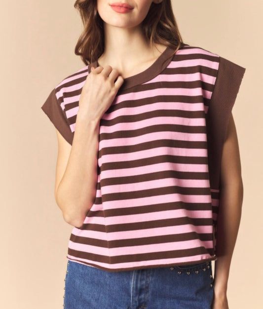 Pink Cocoa Stripe Top