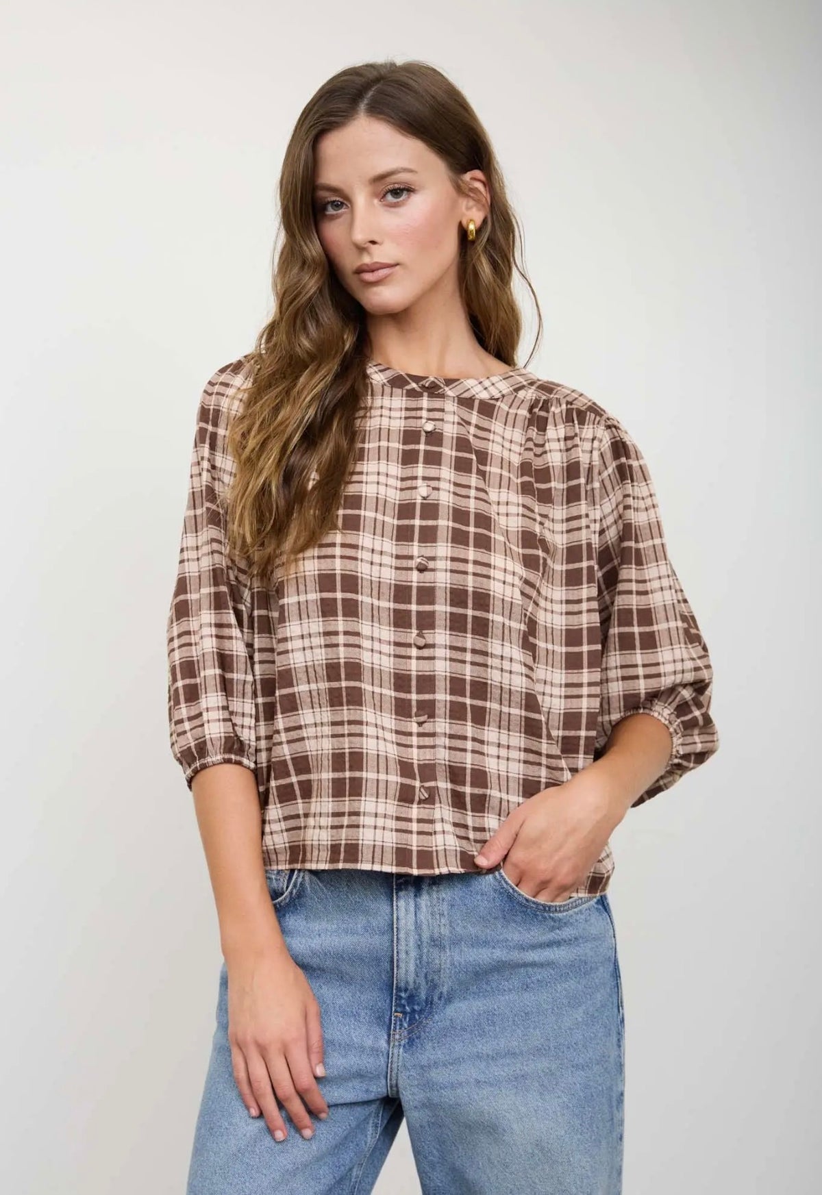 Apple Orchard Plaid Blouse