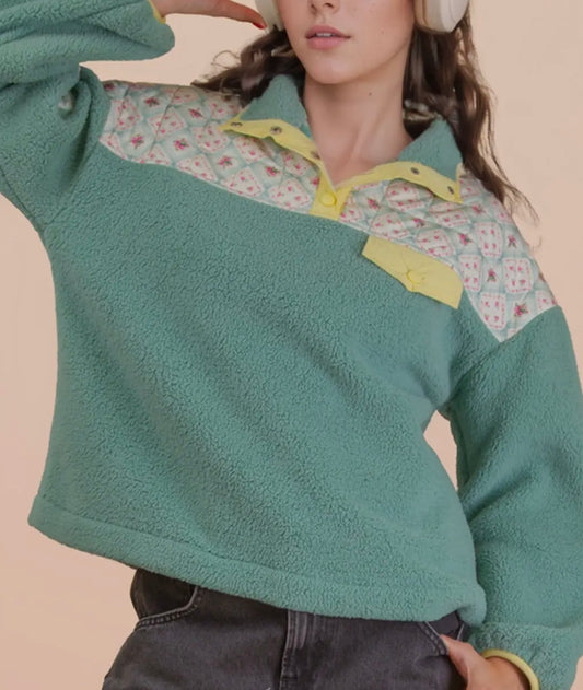 Minty Blossom Fleece