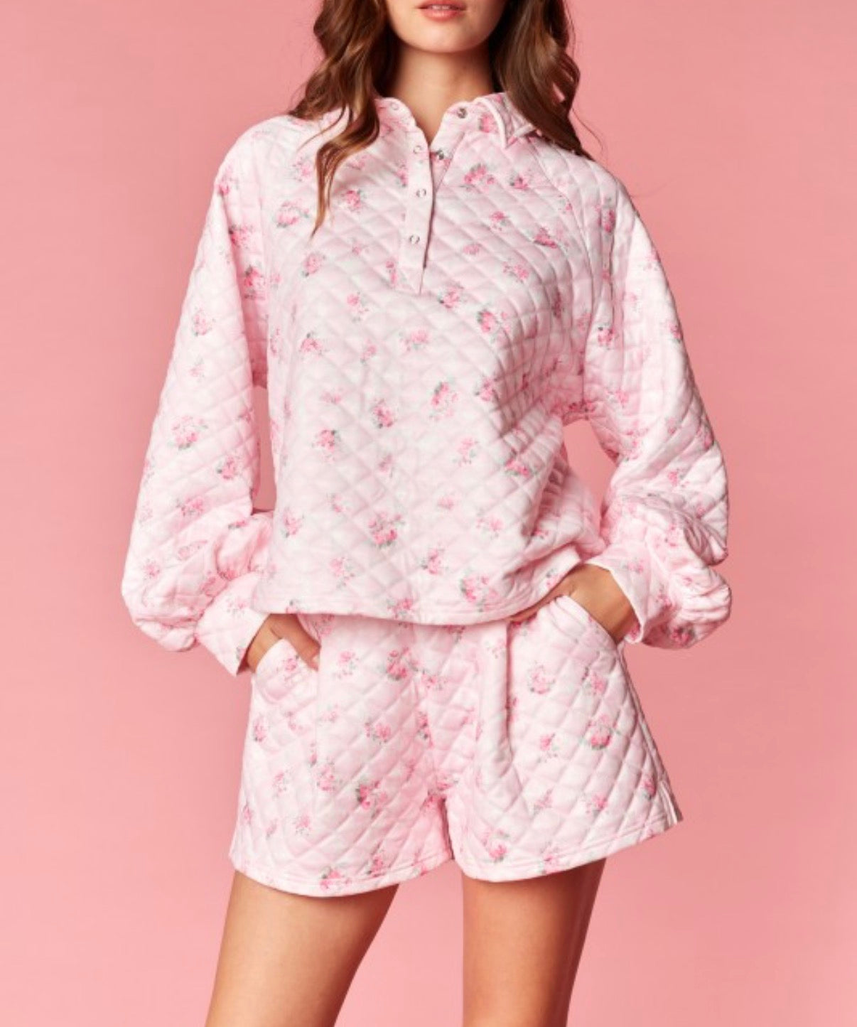 Pretty in Roses Quilted Set