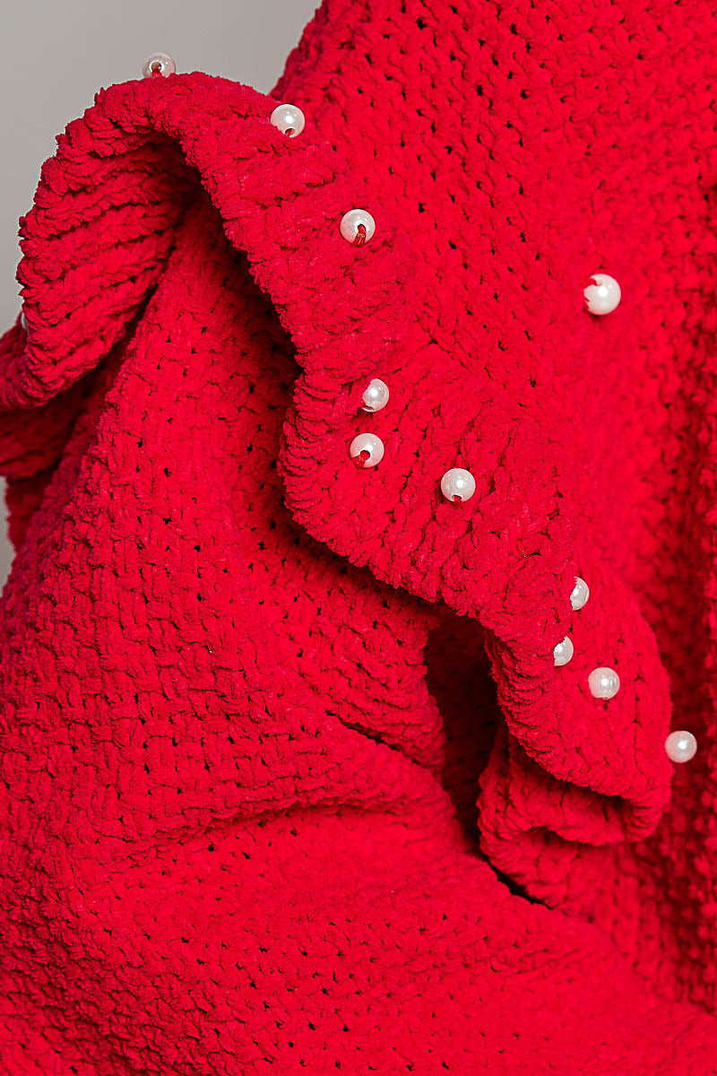 Teddy’s Red Velvet Sweater
