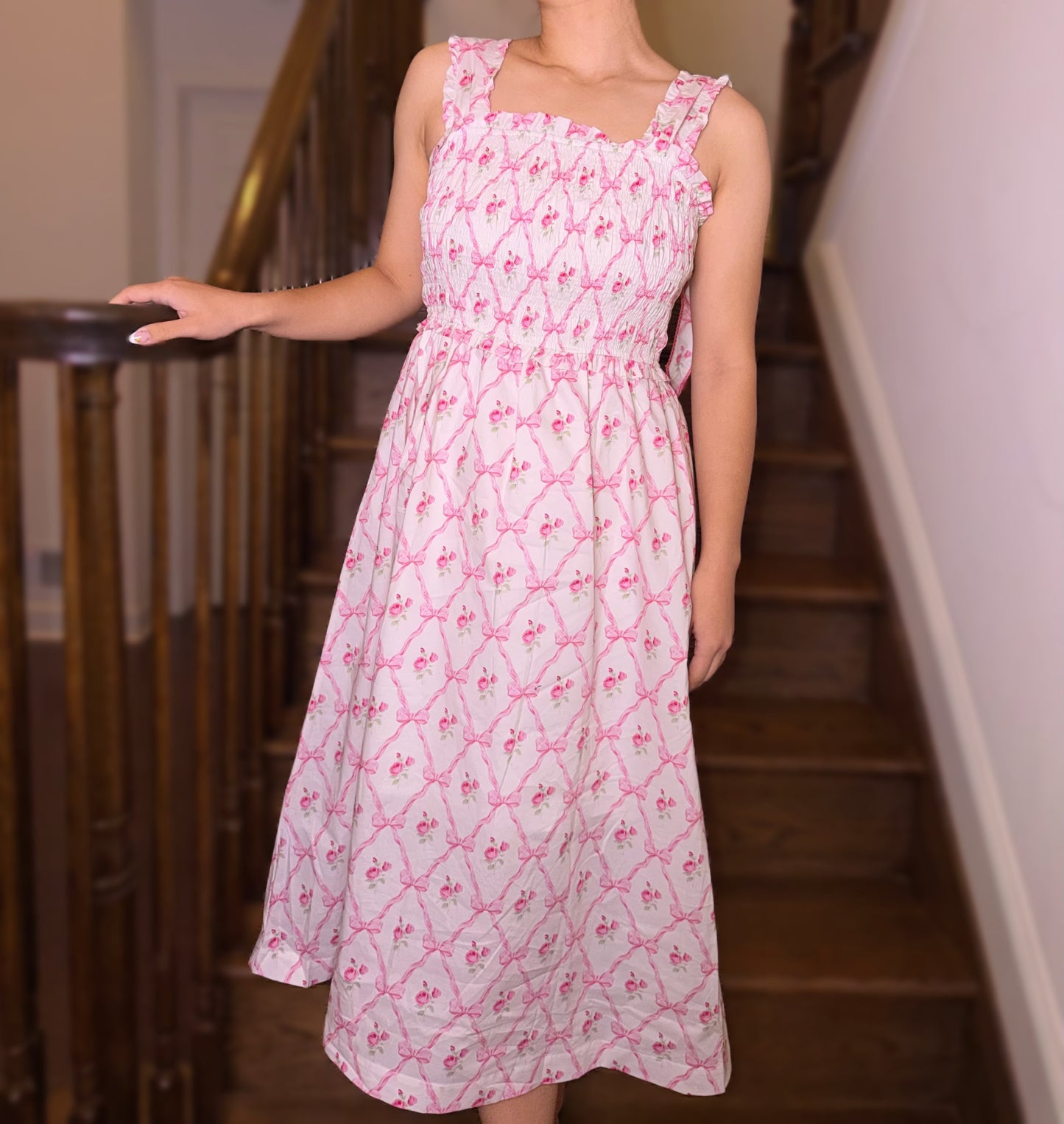 Roses and Bows Midi Dress